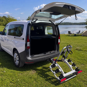 Bike rack for bus, E-Bike, Bike carrier, Bike mounting system, Towbar mounted bike rack - 3, 4 bikes, tailgate and double doors, fully opening, Volkswagen Caddy, Caddy Maxi, Candy