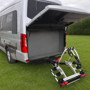 Towbar mounted bike rack - 3, 4 bikes, full tailgate opening, Electric bike rack for Carthago Malibu Genius 641 for Sprinter camper