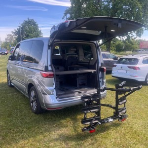 Electric bike rack 67 kg, MTB, Mountain, Cross, Tire up to 4 inches, 3 - 4 large bikes, Tailgate opening VW New Multivan T7, New California T7, Multivan Family