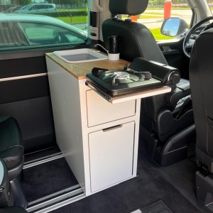 Kitchen cooking cabinet, driver's seat cabinet, van cabinet - VW Volkswagen Multivan, California Beach T5, T6, T6.1