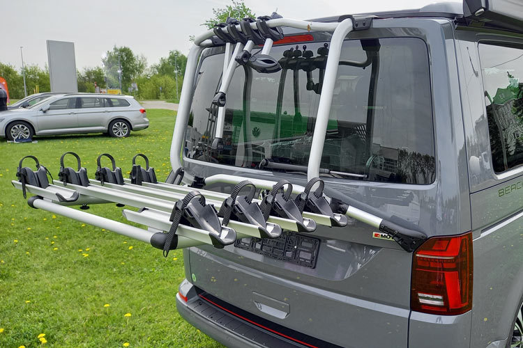 Bike rack for VW California, VW Multivan, VW Caravelle - Silver